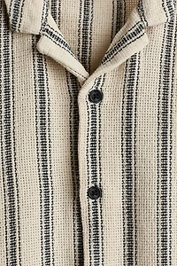 Chemise texturée à col cubain