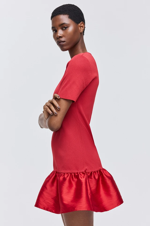 zara short knit dress Zara - Short Ribbed Knit Dress - Black - L