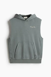 Loose-Fit Sleeveless Sports Hoodie