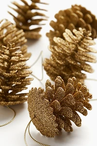 Lot de 6 pommes de pin à suspendre dans le sapin