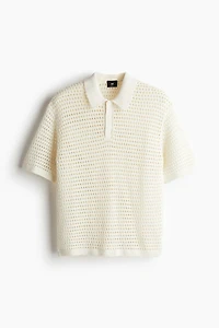 Loose Fit Hole-knit Polo Shirt