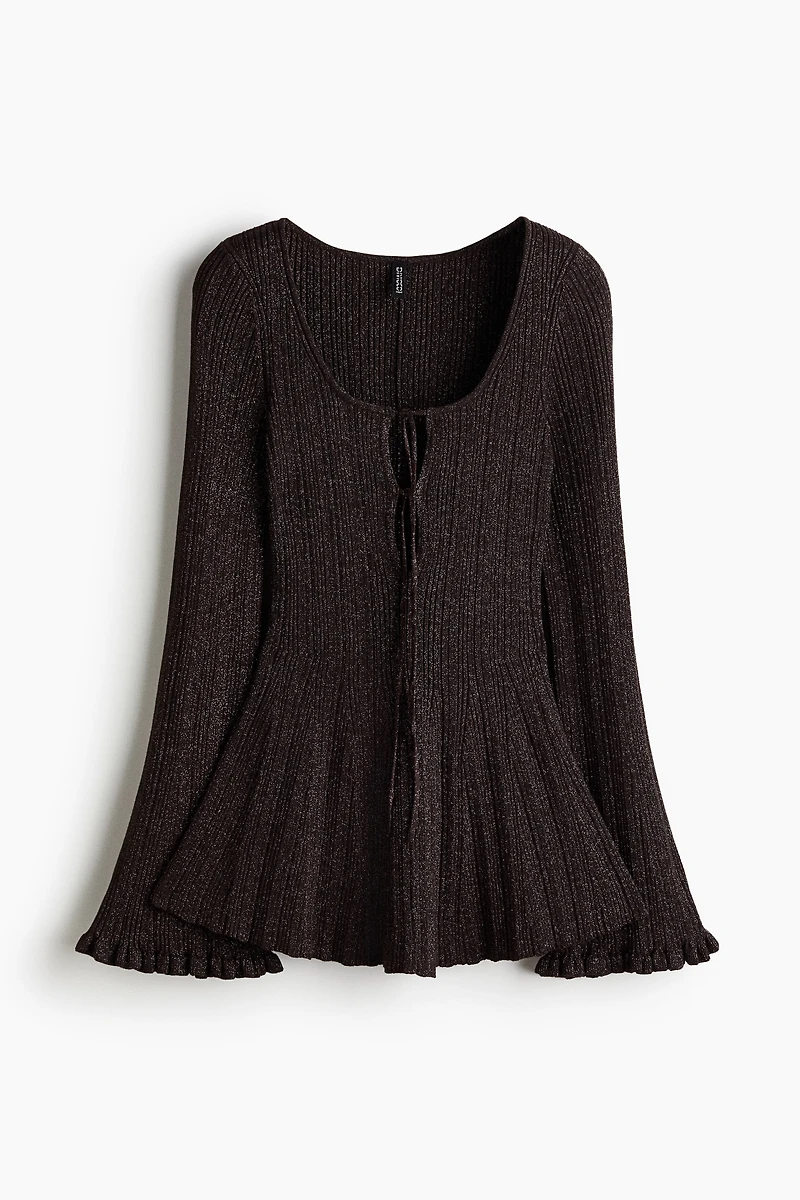 Shimmery Rib-Knit Top