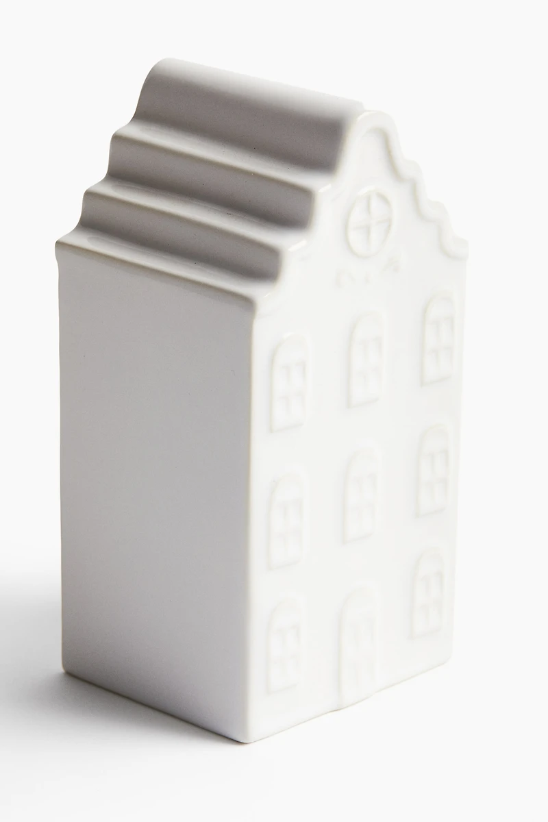 House-Shaped Stoneware Holiday Decoration