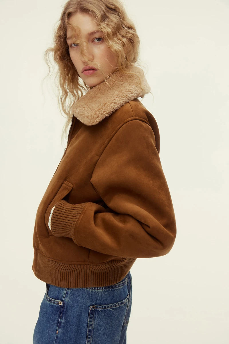 Jacket with Teddy Fleece Collar
