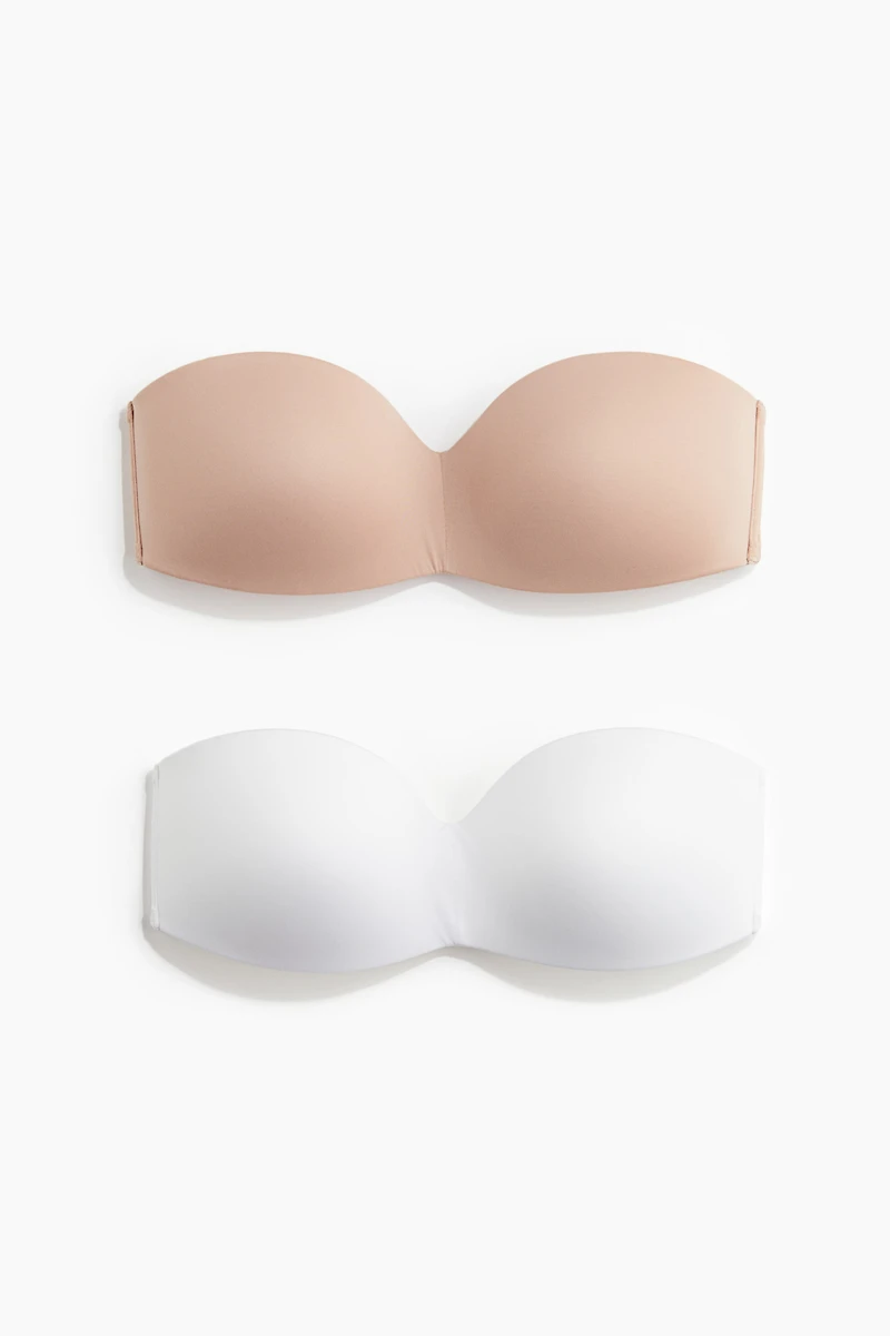 Lot de 2 soutiens-gorge bandeau en microfibre