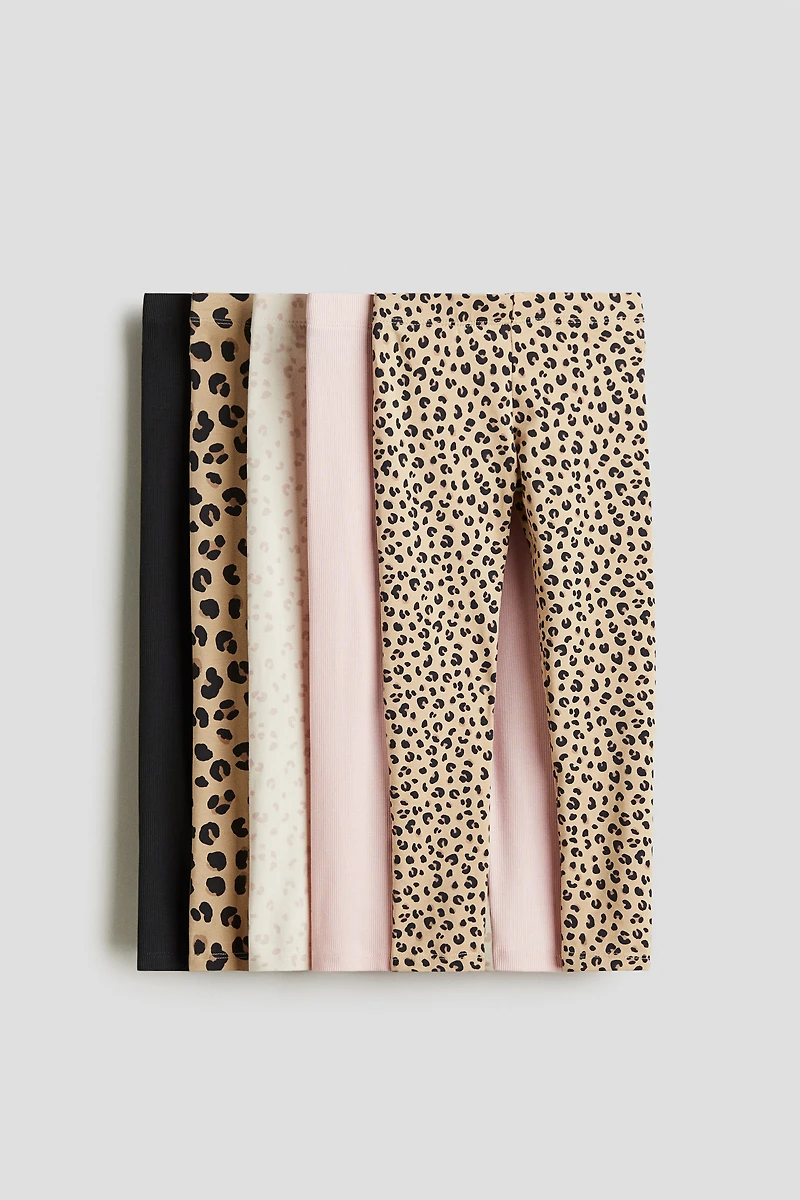 Lot de 5 leggings en coton