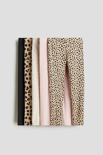 Lot de 5 leggings en coton