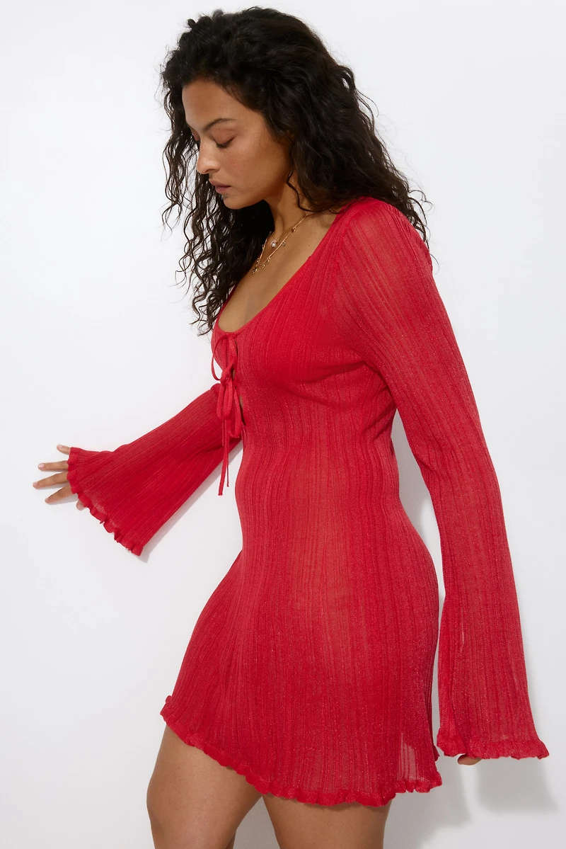 Robe de plage en tricot côtelé