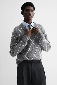 Regular-Fit Wool-Blend V-Neck Sweater