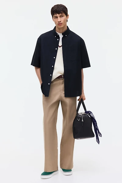 Relaxed-Fit Short-Sleeved Oxford Shirt