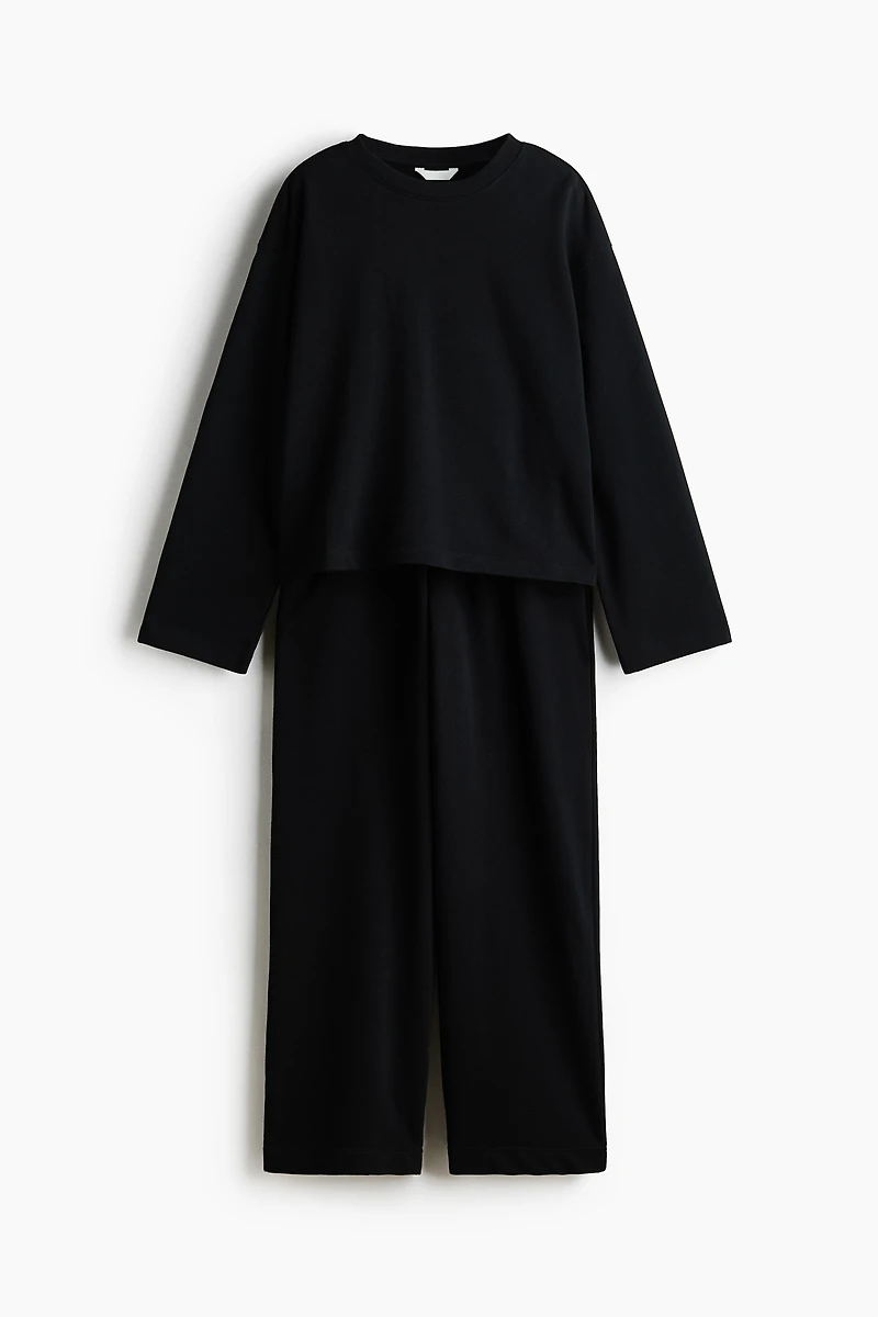 2-Piece Cotton Sweatshirt and Sweatpants Set