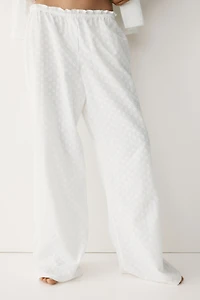 Embroidered Cotton Pajama Pants