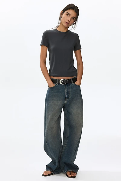 T-shirt côtelé en viscose