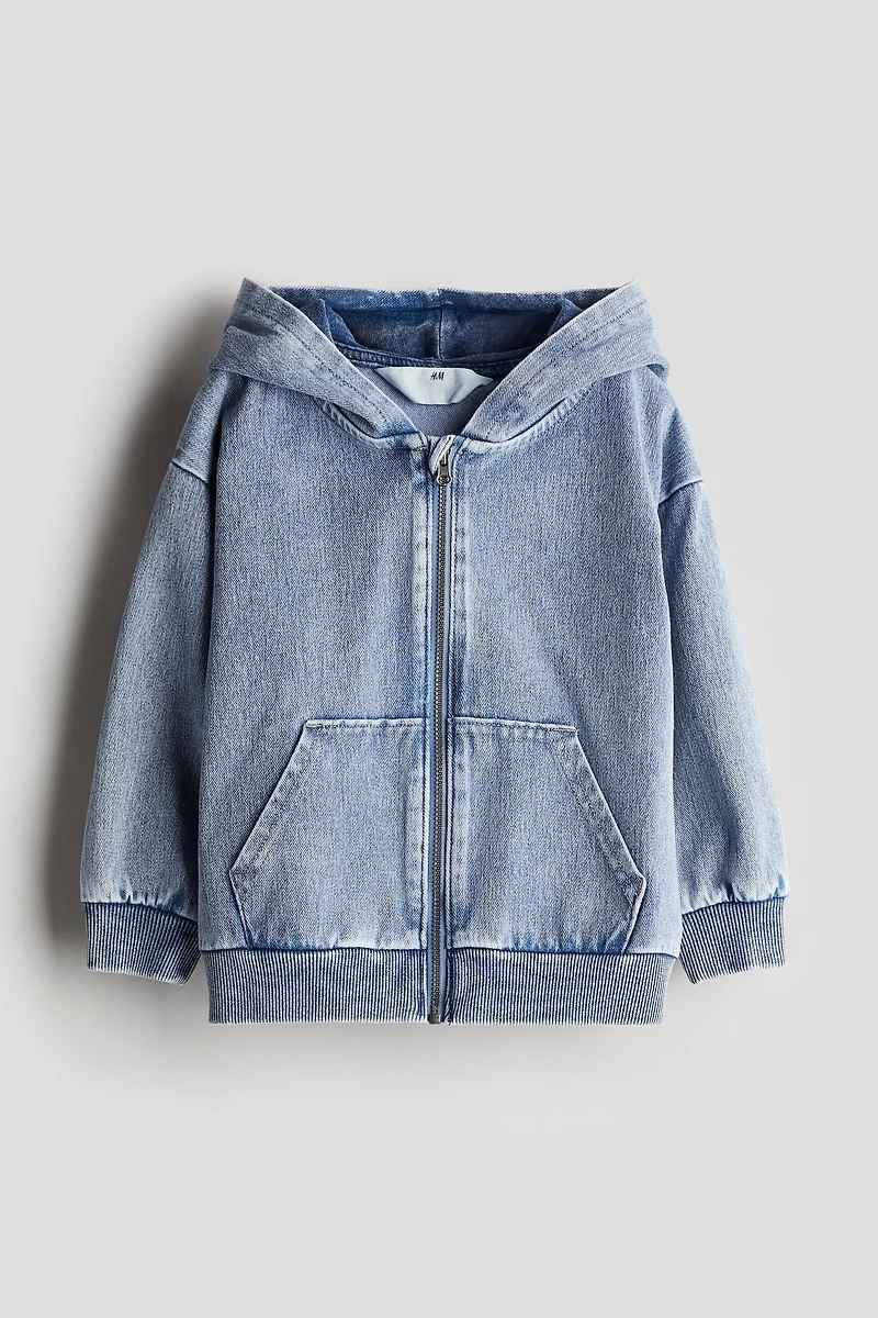 Veste à capuchon glissière en sergé