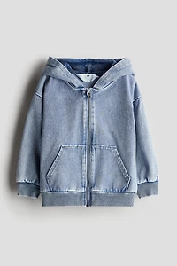 Veste à capuchon glissière en sergé