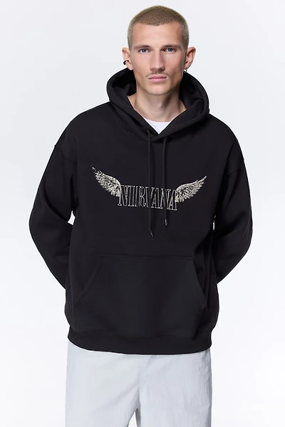 Loose-Fit Printed Hoodie