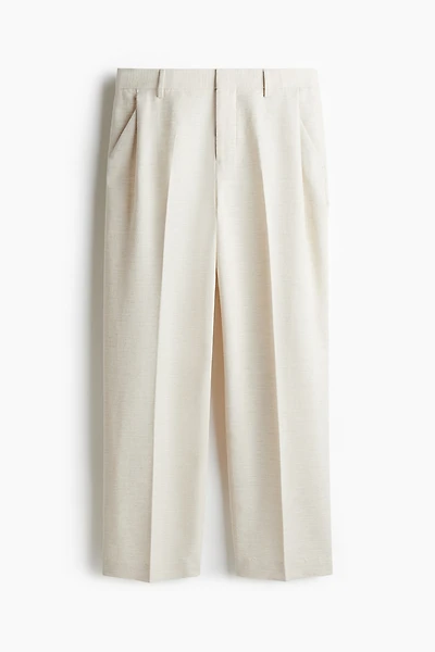 Loose-Fit Linen-Blend Suit Pants