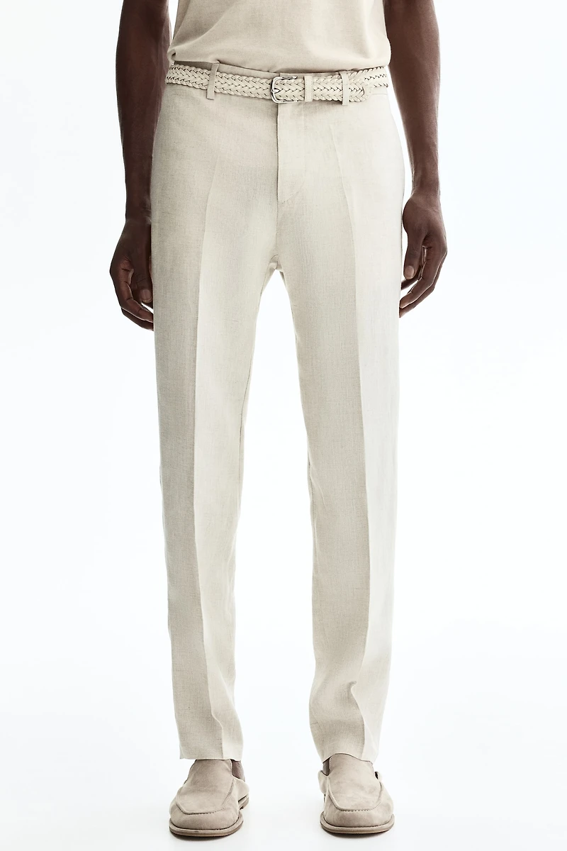 Slim-Fit Linen Suit Pants