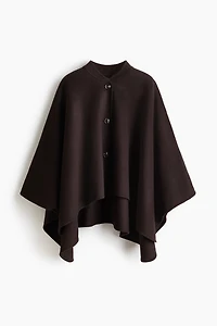 Wool-Blend Cape Jacket