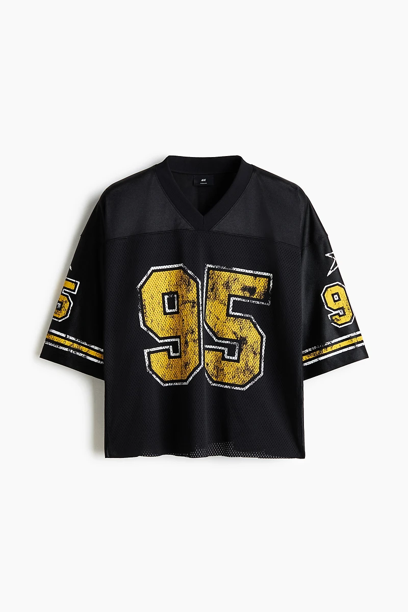 Oversized Printed Mesh T-Shirt