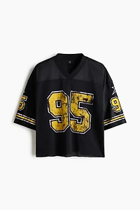 Oversized Printed Mesh T-Shirt