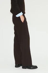 Pantalon large à taille élastique quatre sens