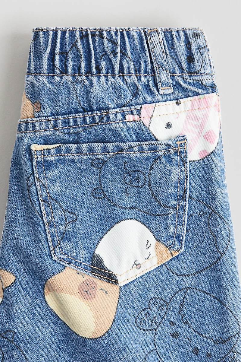 Printed Wide Leg Jeans