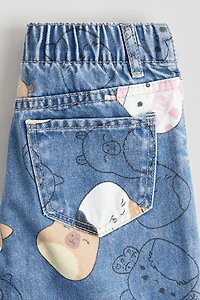 Printed Wide Leg Jeans