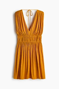 Draped Tie-Detail Dress