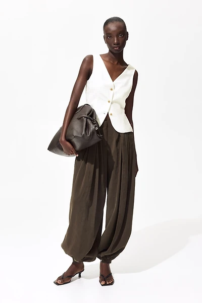 Gilet sans manches en lin mélangé