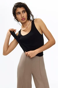 Crease-Front Jersey Pants