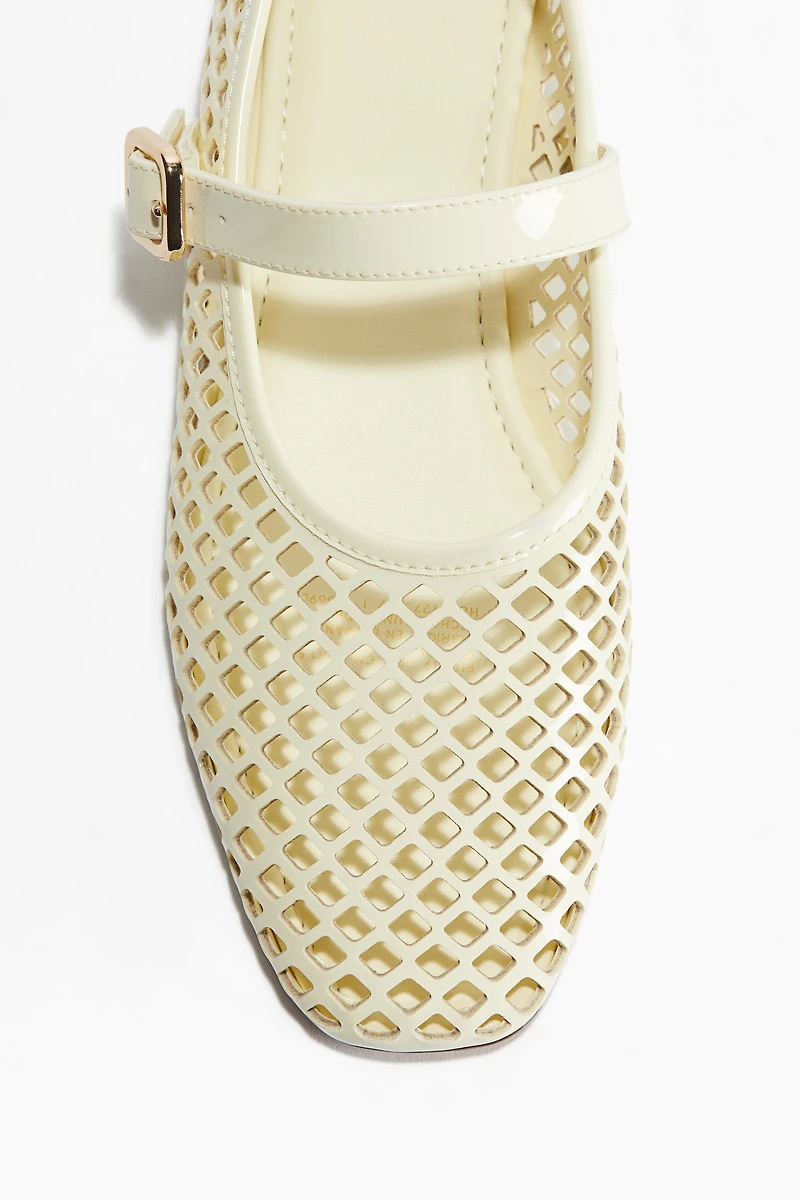 Perforated Mary Jane Ballet Flats