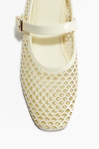 Perforated Mary Jane Ballet Flats