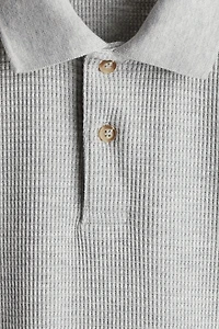 Waffled Jersey Polo Shirt