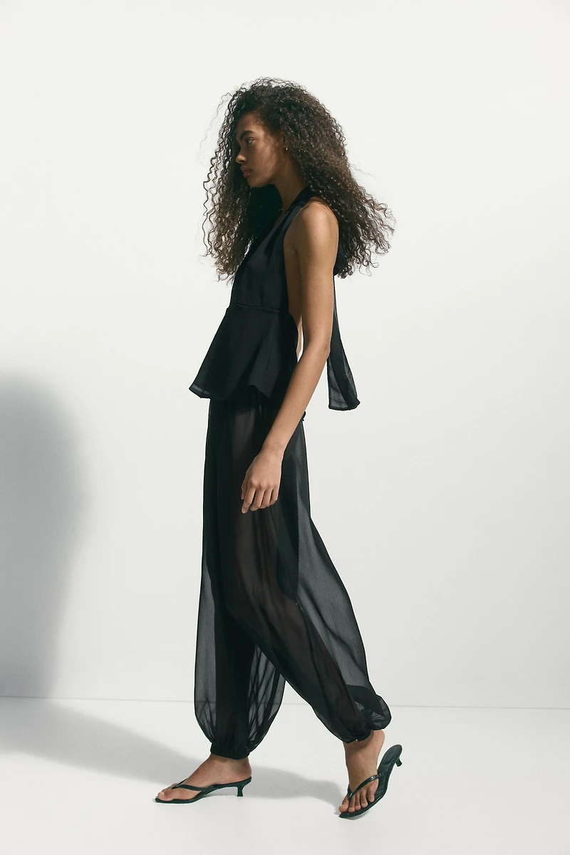 Balloon-Leg Pull-On Pants