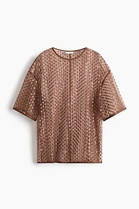 Sequined Mesh Top