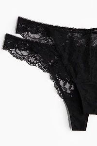 2-Pack Lace Thong Briefs
