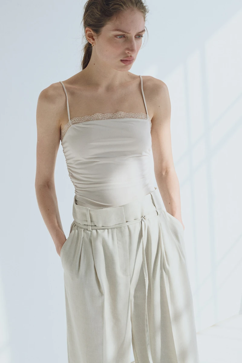 Lace-Trimmed Camisole Top