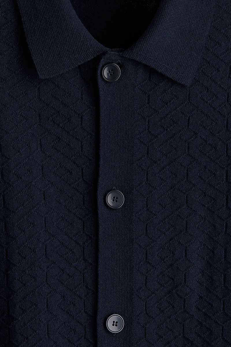 Regular-Fit Textured-Knit Shirt