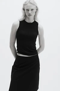 Cooling Slim-Fit Ribbed Shelf-Bra Tank Top