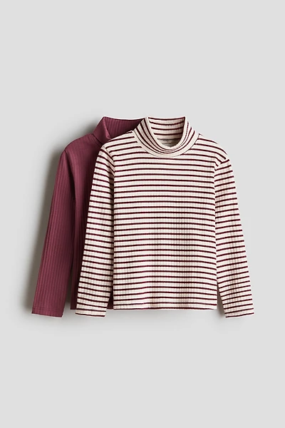 2-pack Ribbed Turtleneck Tops
