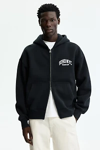 Oversized Printed Hooded Jacket