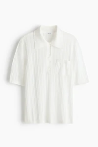 Pointelle-Knit Polo Shirt