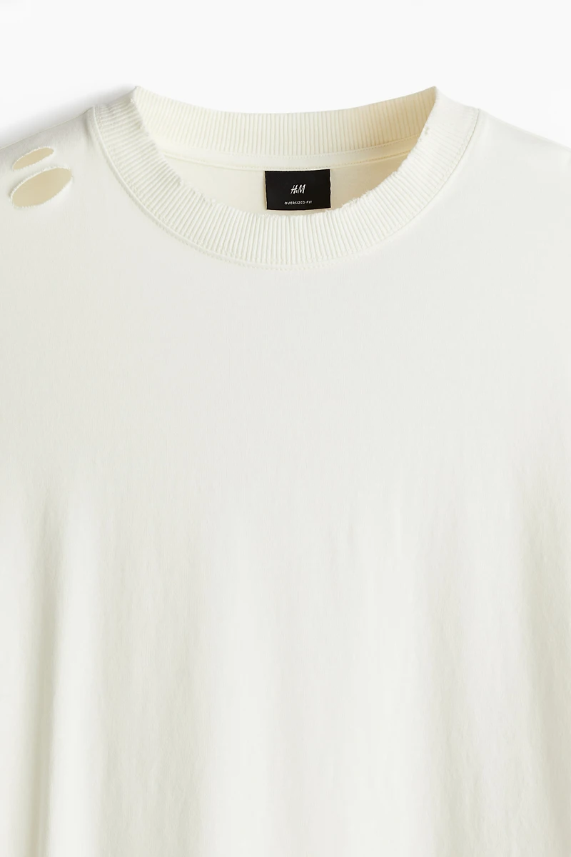 Oversized Fit Distressed-Look T-shirt