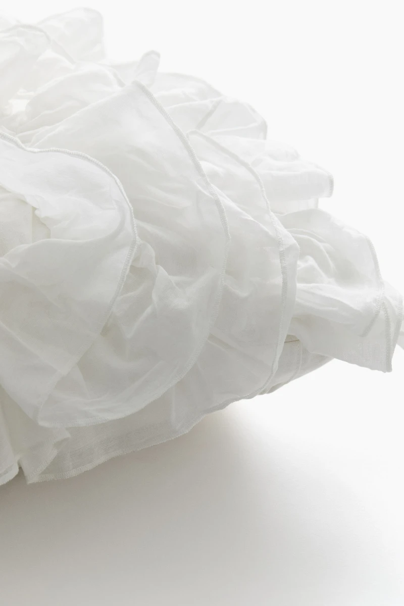 Ruffled Cotton Cushion Cover