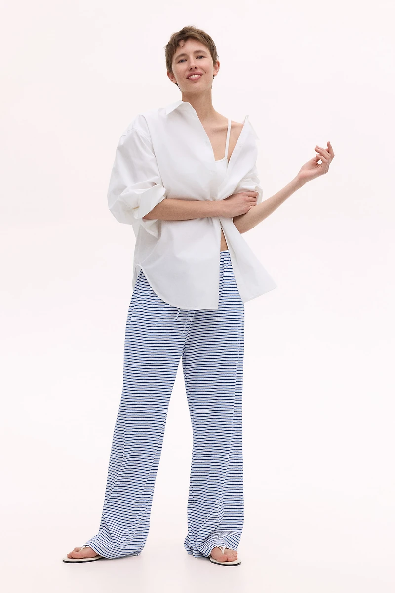 Pantalon côtelé avec cordon de serrage