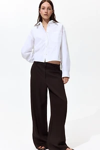 Pantalon large en lin mélangé