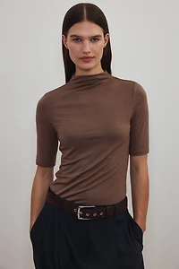 Warming Slim-Fit Mock Turtleneck T-Shirt