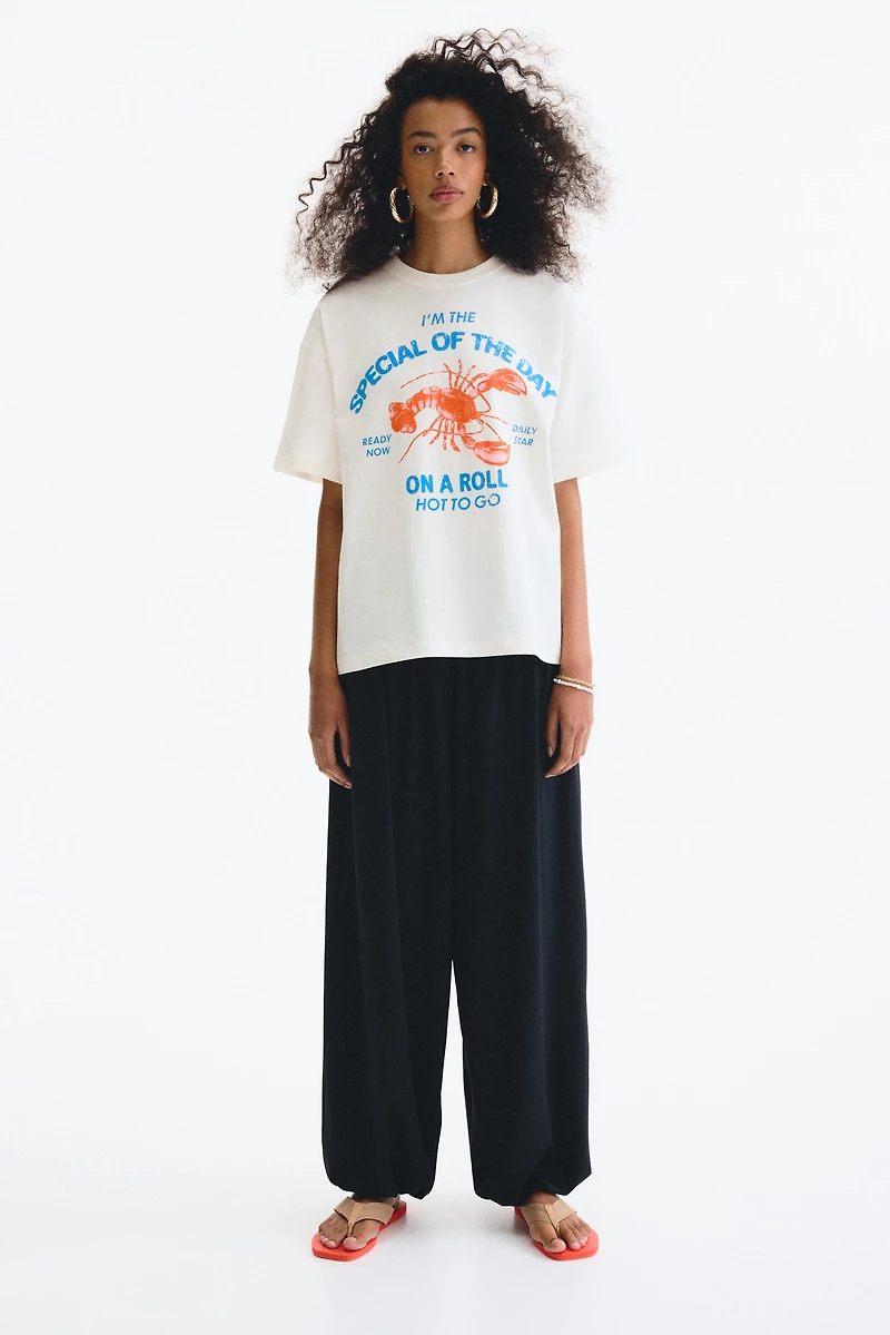 Oversized T-Shirt with Printed Motif