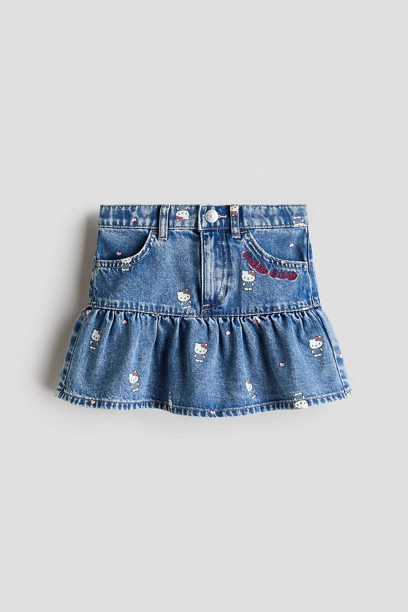Jupe en denim imprimé